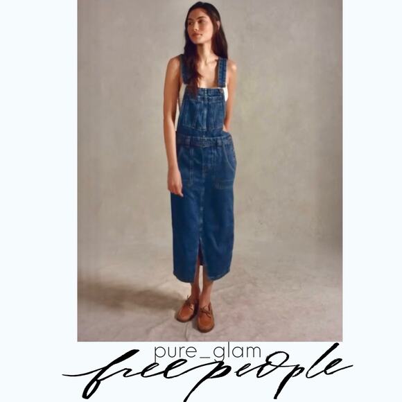 Free People skirtall in denim - Picture 2 of 5